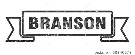 Branson ribbon. Black Branson grunge band sign 60340673