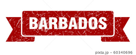 Barbados ribbon. Red Barbados grunge band sign Barbados ribbon. Red Barbados grunge band sign 60340696