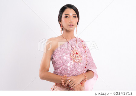 Thai woman wearing typical traditional. 60341713