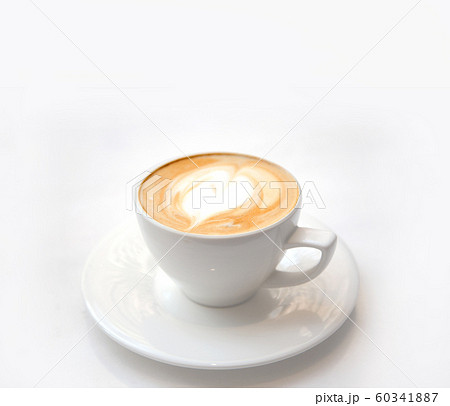 late art on white ceramic coffee cup on white 60341887