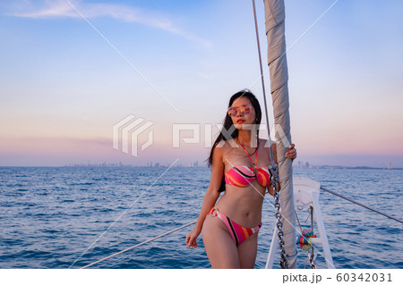 Fashion portrait beautiful woman in swimsuits. Fashion portrait beautiful woman in swimsuits. 60342031