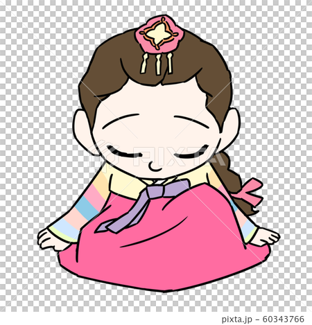韓服 女の子 女性のイラスト素材 60343766 Pixta