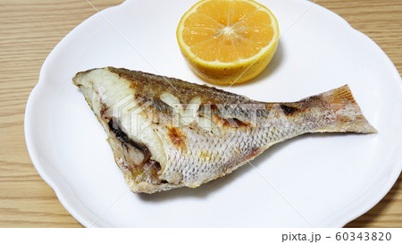 鯛の塩焼き 鹿児島産 真鯛 天然 の写真素材
