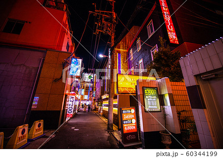 日本の東京都市景観 鶯谷駅周辺のホテル街を望む の写真素材