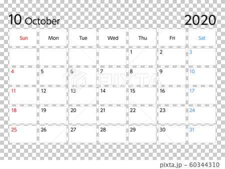 2020年10月的日曆從星期日開始 2020年10月的日曆從星期日開始 60344310