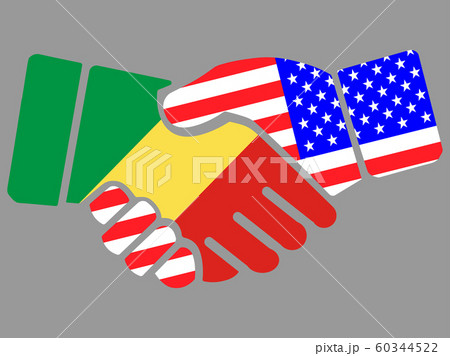 Republic of the Congo and USA flags Handshake 60344522