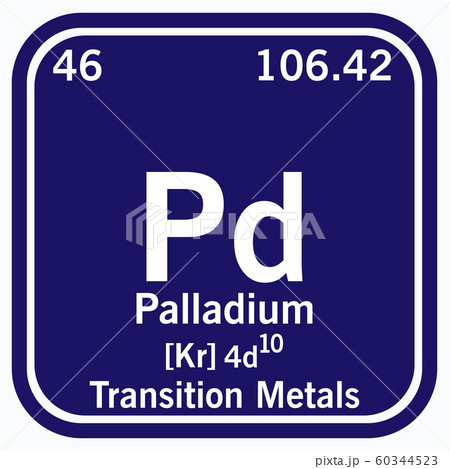 Palladium Periodic Table of the Elements Vector 60344523