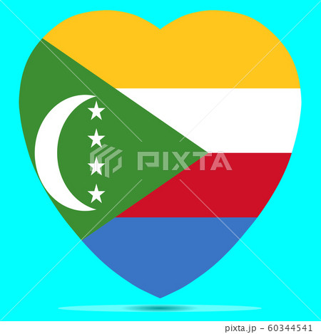 Comoros Flag In Heart Shape Vector illustration Comoros Flag In Heart Shape Vector illustration 60344541
