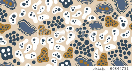 bacteria virus doodle seamless pattern, minimalism 60344751