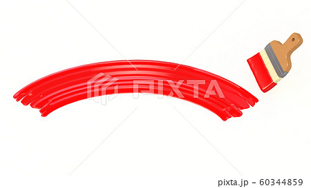 赤色のペンキで塗った線のイラスト素材