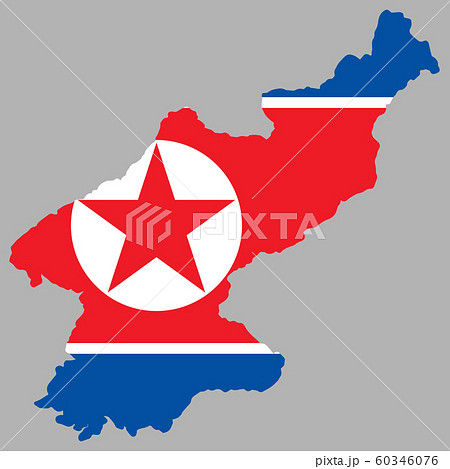Map North Korea Flag Vector 60346076