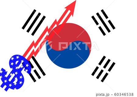 Flag Of South Korea And Dollar Sign Arrow Graph Going Up Flag Of South Korea And Dollar Sign Arrow Graph Going Up 60346538