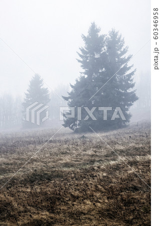 Foggy landscape, Strazov hill, Strazov Mountains, Foggy landscape, Strazov hill, Strazov Mountains, 60346958