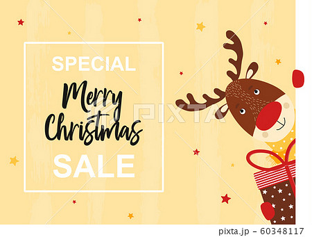 Merry Christmas Sale Poster. Deer 60348117