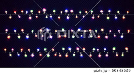 Christmas lights. Glow Xmas garlands of LED bulbs Christmas lights. Glow Xmas garlands of LED bulbs 60348639