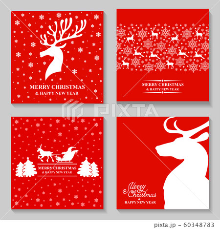 Christmas card set with deer Christmas card set with deer 60348783
