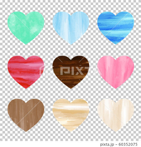 Heart set watercolor texture 60352075