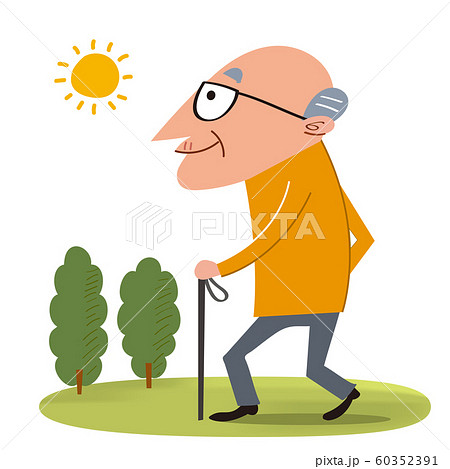 元気に歩く老人 60352391