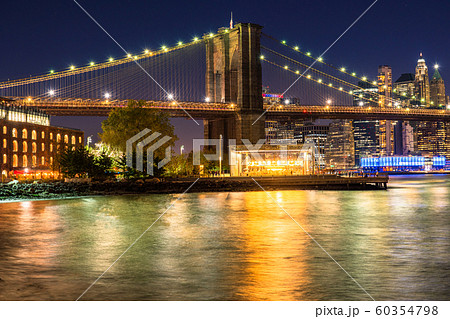 ニューヨーク ブルックリン・ブリッジ 風景画 ライト 