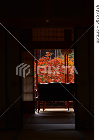 窓からの紅葉 60357336