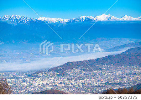 《長野県》北アルプスと松本平を望む・高ボッチより 60357375