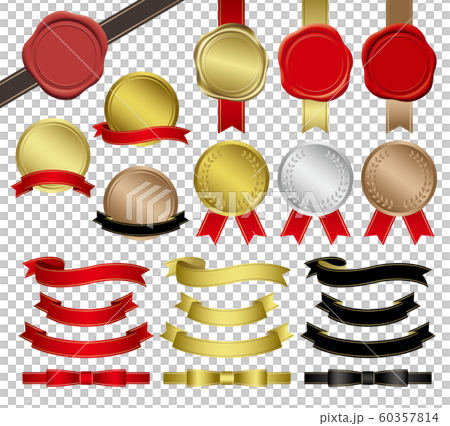 Medals and stamps and ribbons that can be used for rankings and gifts 60357814