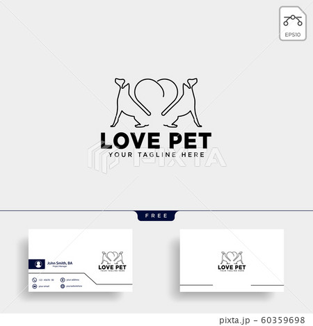 dog pet animal line art style logo template vector 60359698