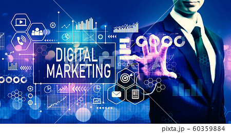 Digital marketing with businessman 60359884