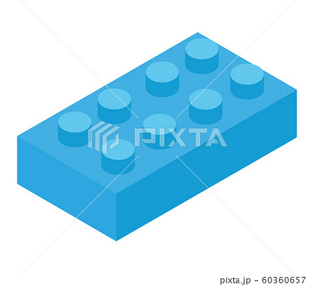 レゴブロック 青のイラスト素材