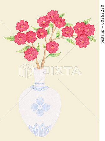 花瓶 花 背景のイラスト素材