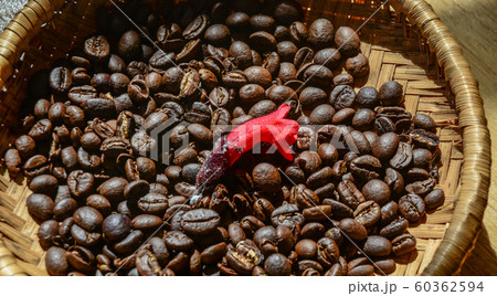 Coffee beans in the basket 60362594
