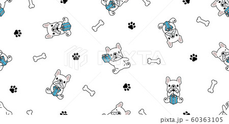 dog seamless pattern Birthday gift box Christmas vector french bulldog Santa Claus hat scarf isolated cartoon repeat background tile wallpaper illustration white design dog seamless pattern Birthday gift box Christmas vector french bulldog Santa Claus hat scarf isolated cartoon repeat background tile wallpaper illustration white design 60363105
