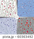 Roses flowers seamless patterns collection. Hand drawn floral backgrounds. 60363492