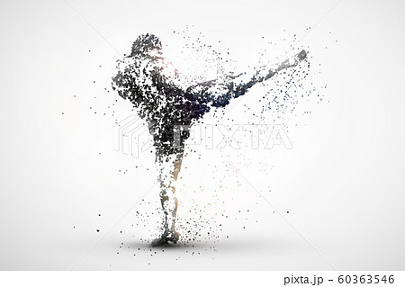 Kickboxing Abstract Silhouette 1 Vector Ver のイラスト素材