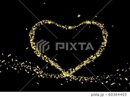 Gold foil in the shape of a heart. Valentines day Gold foil in the shape of a heart. Valentines day 60364403
