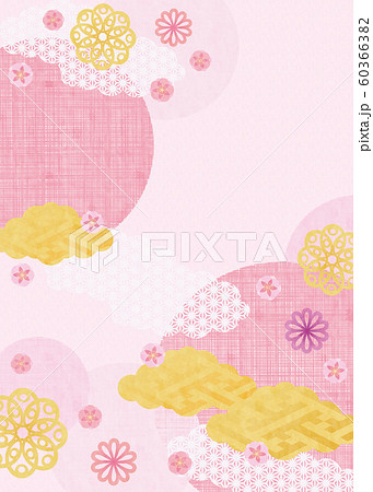 背景素材 桃の花柄2テクのイラスト素材