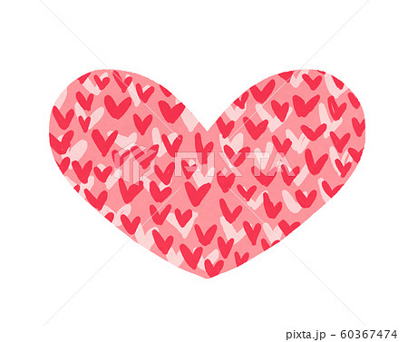 薄いピンク色と濃いピンク色の沢山の小さなハートマークと大きなハートマークのイラスト素材