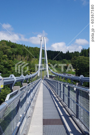 日本一の大吊り橋の橋桁と主塔の景色 日本一の大吊り橋の橋桁と主塔の景色 60367580