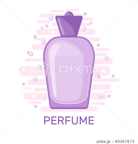 Vector Cute poster with purple perfume bottle isolated on white background. Vector Cute poster with purple perfume bottle isolated on white background. 60367673