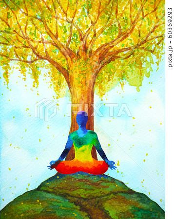 chakra human lotus pose yoga, abstract mind 60369293