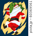 Colorful illustration of walking santa Claus with 60369561