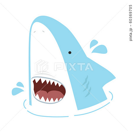 White shark with open mouth vector 60369705