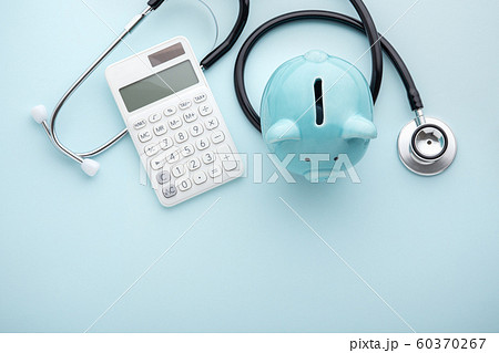 Health insurance, tax concept on blue background 60370267