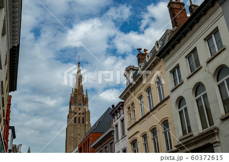 Beautiful church tower in Bruges, Belgium Beautiful church tower in Bruges, Belgium 60372615