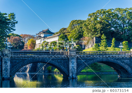 江戸城伏見櫓と正門石橋(二重橋) 江戸城伏見櫓と正門石橋(二重橋) 60373154
