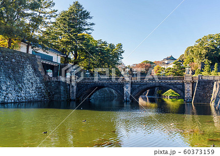 江戸城伏見櫓と正門石橋(二重橋) 江戸城伏見櫓と正門石橋(二重橋) 60373159