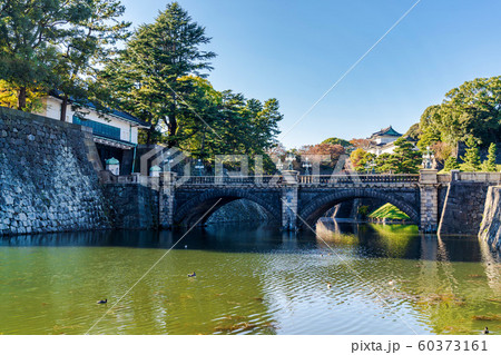 江戸城伏見櫓と正門石橋（二重橋） 60373161