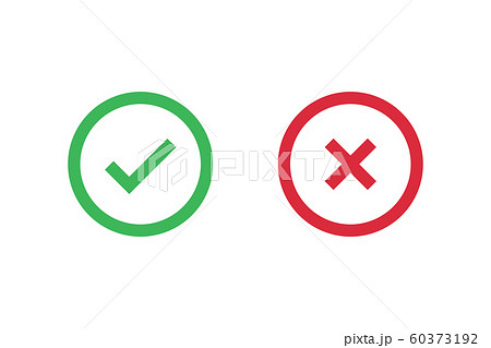 Checkmark X symbols on white isolated background. Checkmark X symbols on white isolated background. 60373192