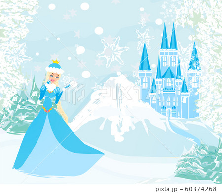 Winter landscape with castle and beautiful Winter landscape with castle and beautiful 60374268