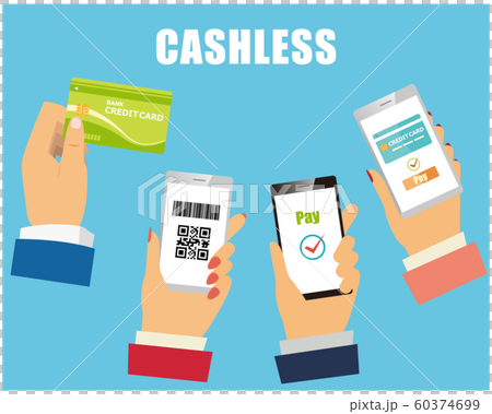 Cashless smartphone Smartphone payment QR payment Cashless payment 60374699